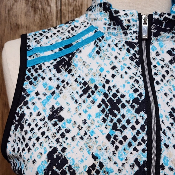 *SOLD* Tail Sleeveless 1/4 Zip Shirt Blue White Black Golf Tennis EUC Womens M - Picture 4 of 9